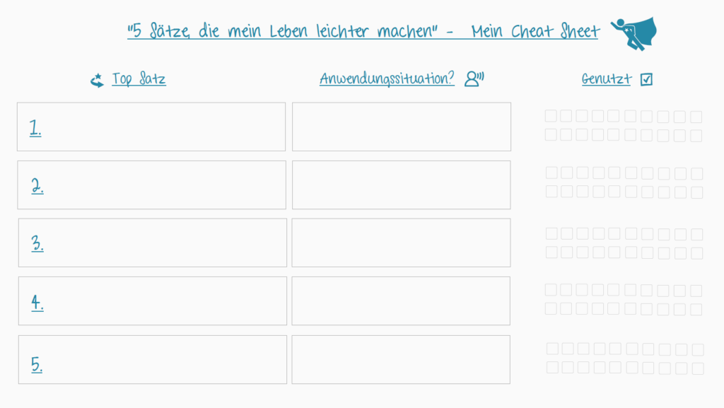 Cheat Sheet zu 50 Sätze